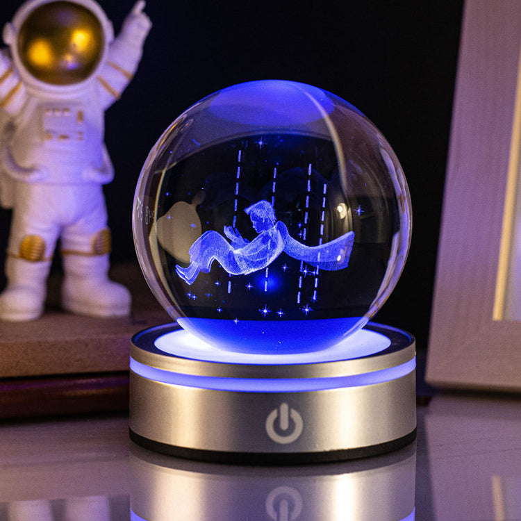 Lampe Nuit Cristal 3D Gravée – Veilleuse Dégradé Lumineux