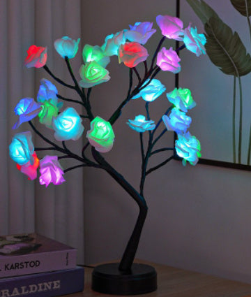 Table Lamp Flower Tree Rose Lamps Fairy Desk Night Lights USB 
