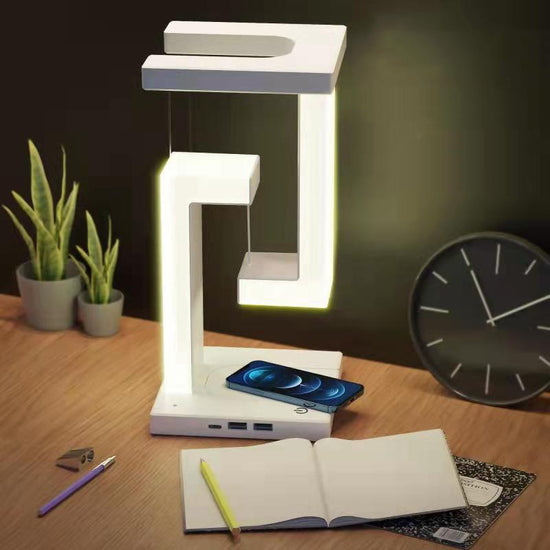 Creative Smartphone Floating Lamp – Wireless Charging Table Lamp 