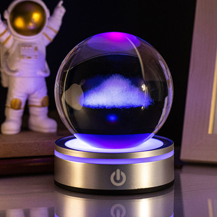 Lampe Nuit Cristal 3D Gravée – Veilleuse Dégradé Lumineux